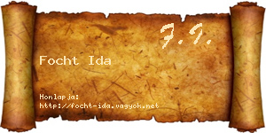 Focht Ida névjegykártya